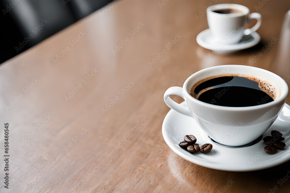 cup of coffee on the table Generative AI cup of coffee on the table Generative AI