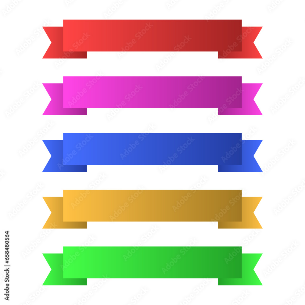 Vector ribbons and banners on white background Vector ribbons and banners on white background