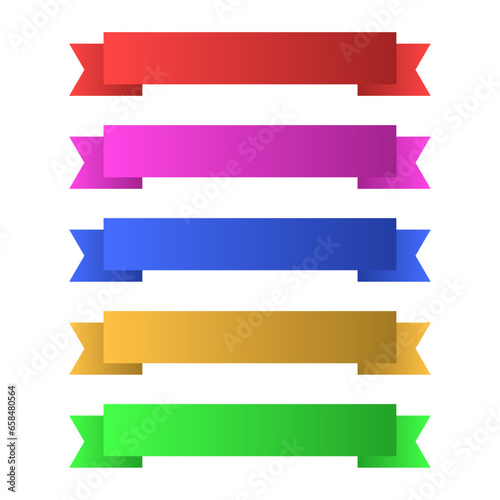 Vector ribbons and banners on white background