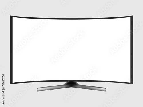 LCD TV monitor with blank screen isolated on white backgroundLCD TV monitor with blank screen isolated on white background