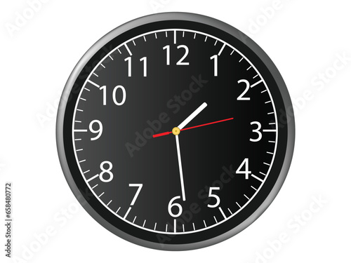Wall clock vector illustration isolated on white background