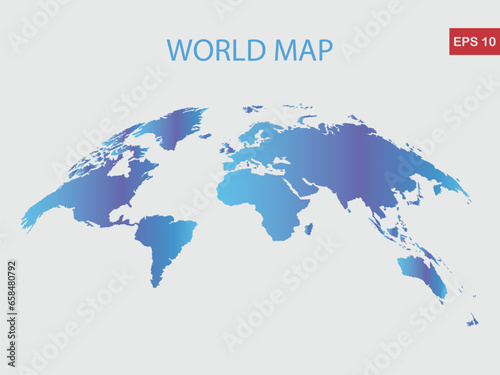 Global continent illustration of a world map background for business and travel design