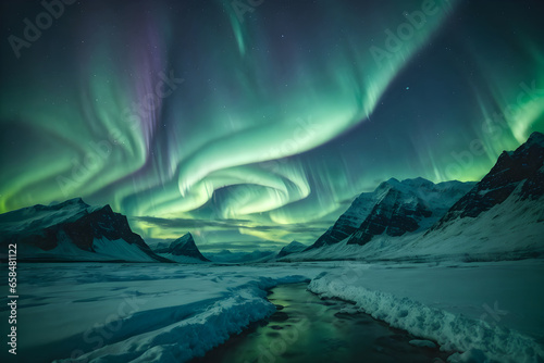 beautiful northern lights landscape © Nisit