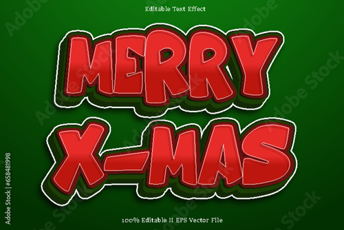 Merry X mas Editable Text Effect 3d Emboss Gradient Style