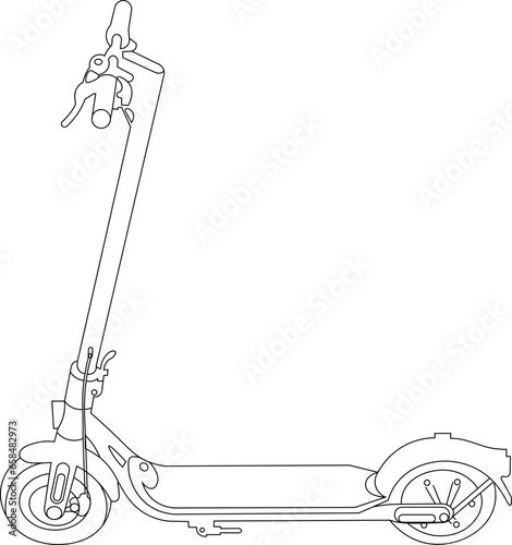 Scooter Outline Illustration Isolated Vector
