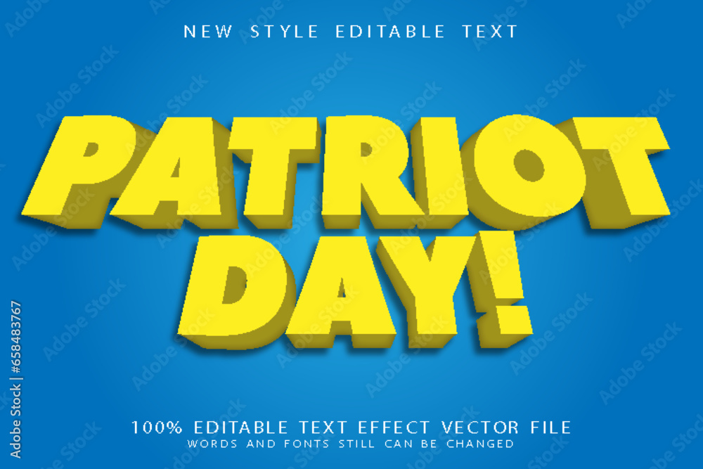 patriot day editable text effect emboss modern style