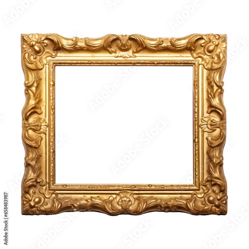 Isolated PNG ancient frame on white background for vintage design.