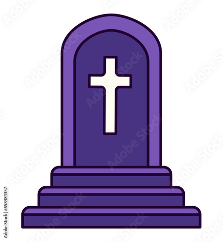halloween tomb with cross
