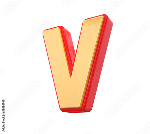 3D Red Letter V