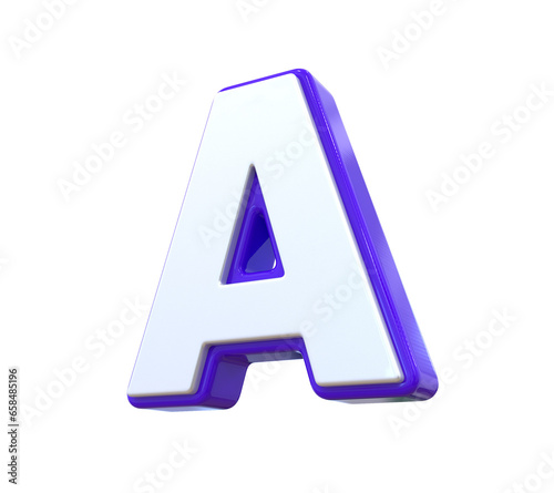 3D Purple Letter A