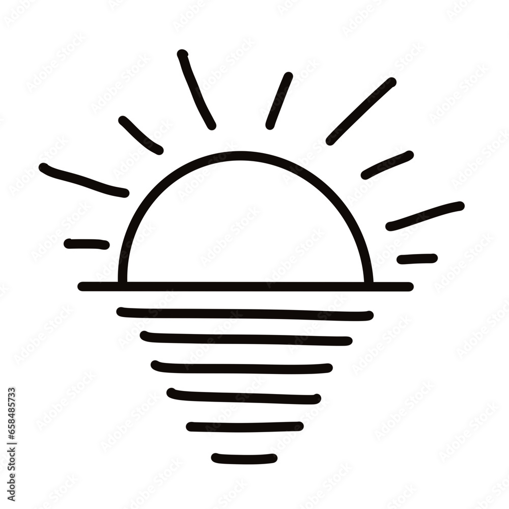 Fototapeta premium Sunset on the beach Icon, Sunset Icon, Sunrise Icon