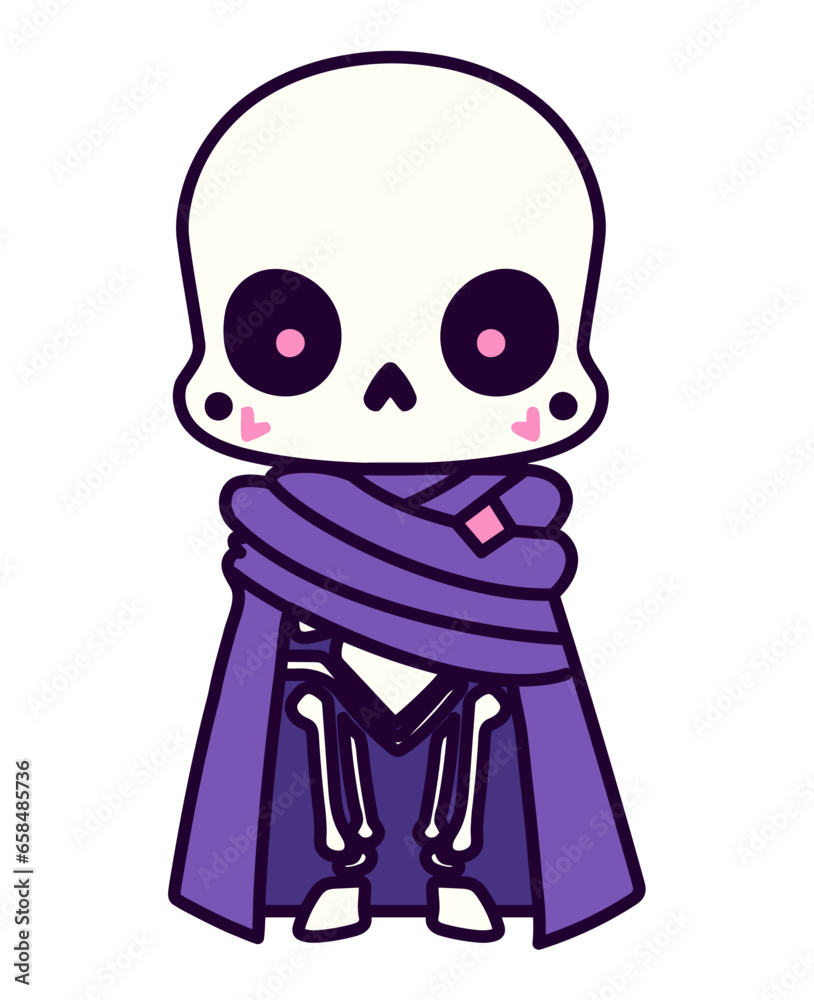 halloween skull with cape