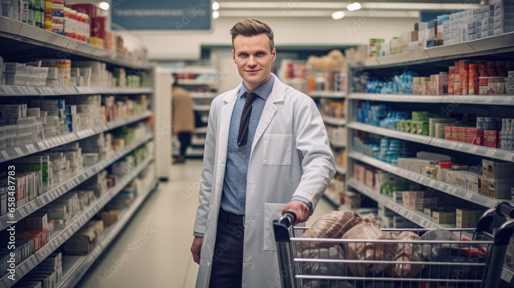 Doctor shopping in the supermarket