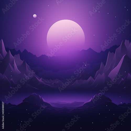 Purple night landscape  image of nature  sky  mountains