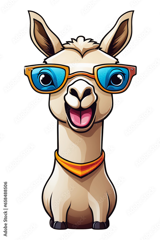 Cute llama with eyeglasses Cute llama with eyeglasses