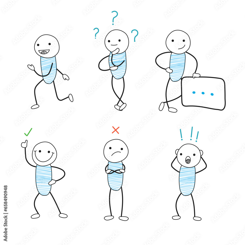 set of cartoon , funny Stickman, Vector illustration. character of man and person, Vector, Person set of cartoon , funny Stickman, Vector illustration. character of man and person, Vector, Person
