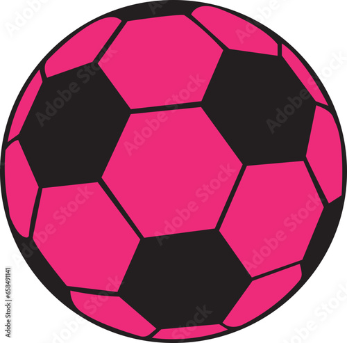 black and pink Soccer ball icon vector sign  illustration Ball  Football  Soccer  Sport Abstract Circle flat icon isolated on transparent Background.