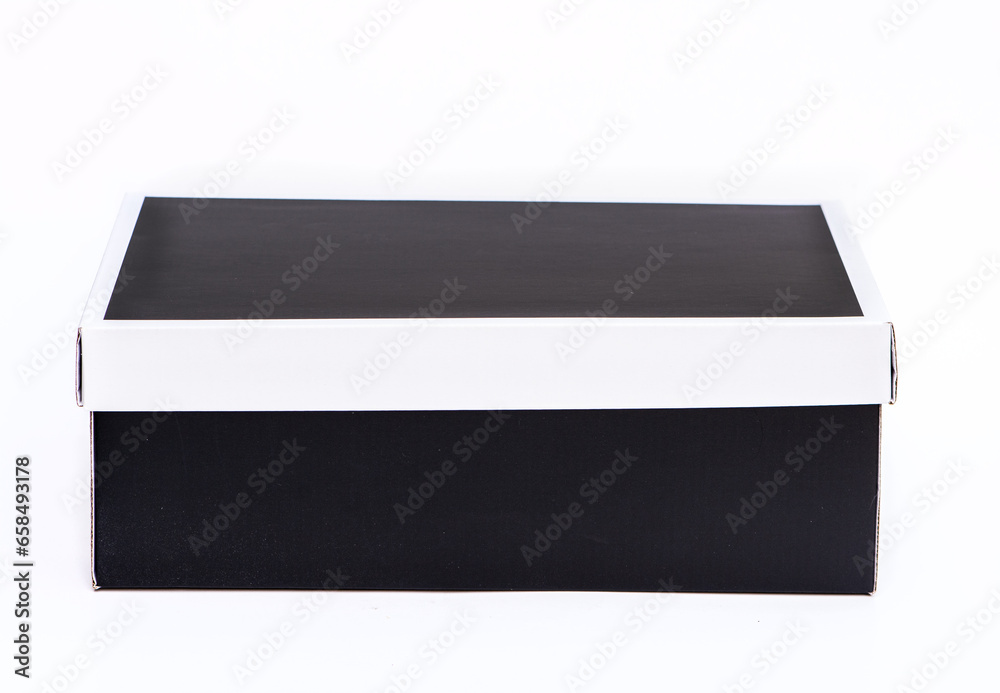 Black paper box isolated on white background. Black paper box isolated on white background.