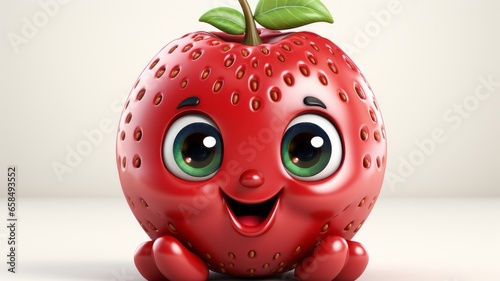 Cute strawberry character. A cartoon strawberry shape.