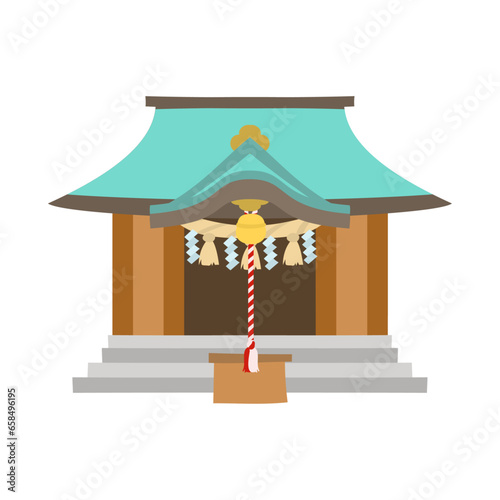 神社。フラットなベクターイラスト。
Japanese shrine. Flat designed vector illustration.