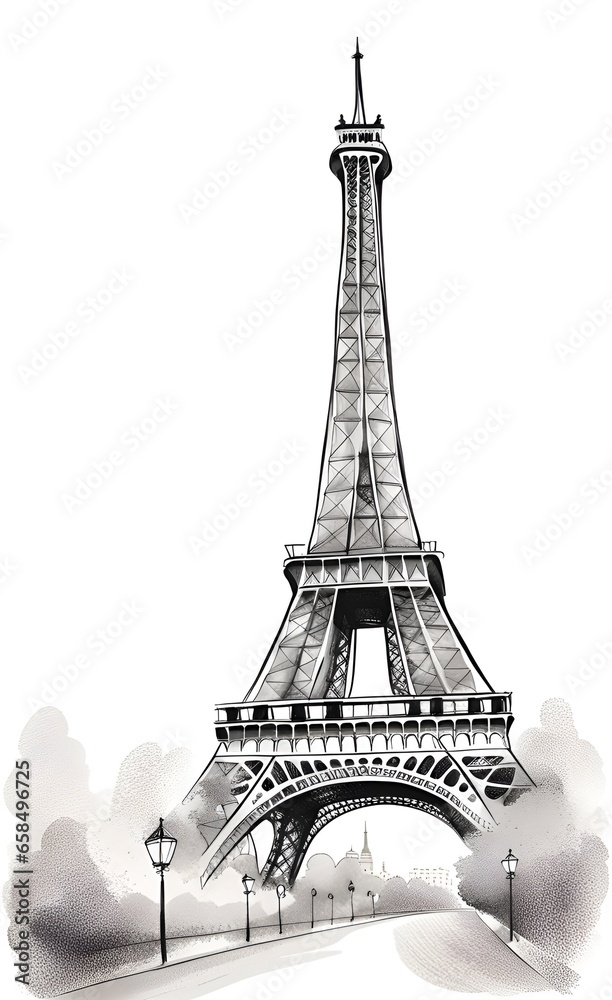 Obraz premium Simple eiffel tower illustration.