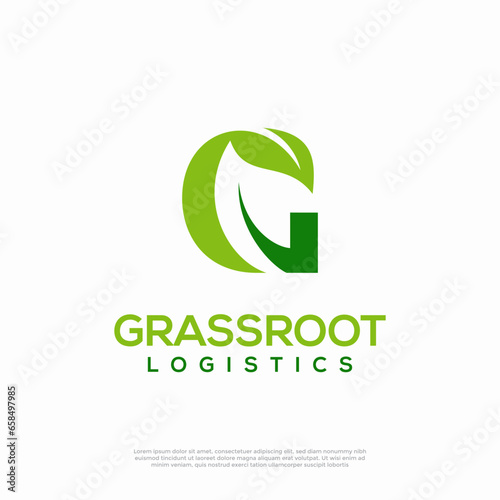 Letter G type alphabet nature leaf logo vector design