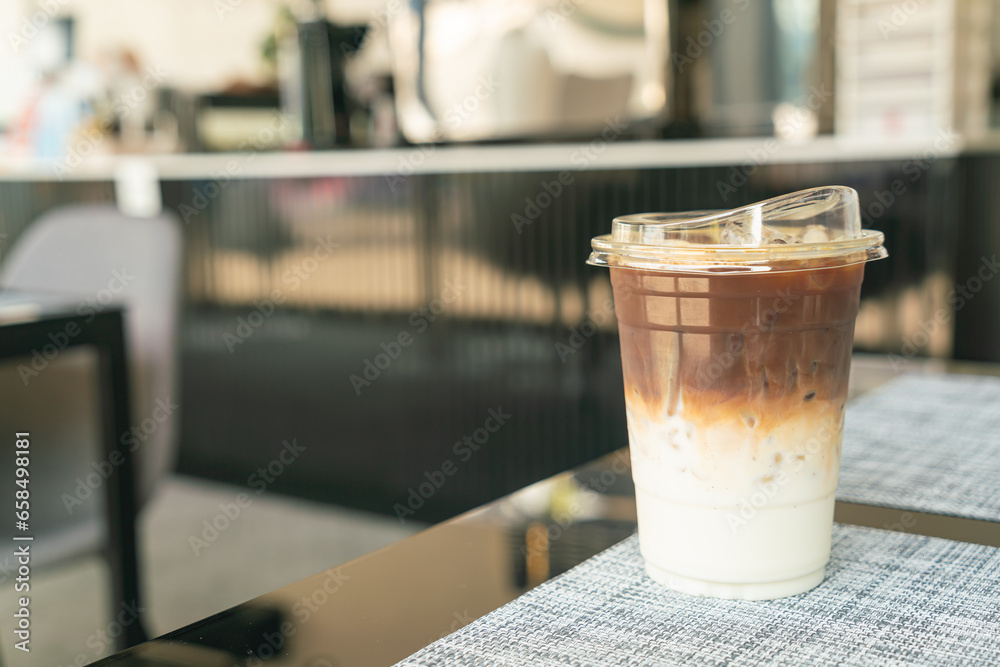 iced latte coffee cup on table iced latte coffee cup on table