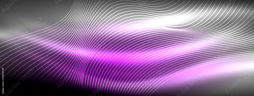 Glowing neon wave abstract background - vibrant, luminescent waves pulsate in a captivating and electrifying display Glowing neon wave abstract background - vibrant, luminescent waves pulsate in a captivating and electrifying display
