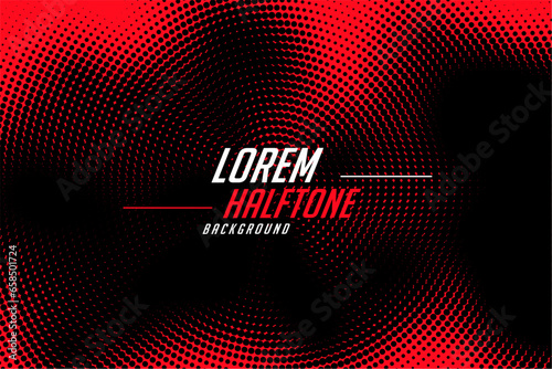 abstract halftone dotted texture background in red and black