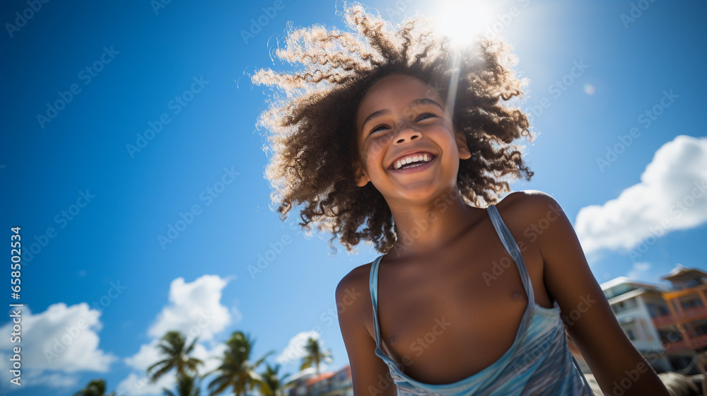 Portrait of a little happy dark-skinned girl on a blurred background, beautiful lighting. Portrait of a little happy dark-skinned girl on a blurred background, beautiful lighting.
