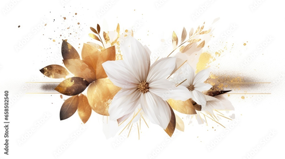 Watercolor abstract design for background of wedding or buzzy social media banner on white background generative AI