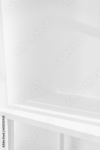 Wallpaper Mural Empty white desk with morning light and shadows of windows with copy space, summer concert. Blurred backdrop abstract background for display product. Torontodigital.ca