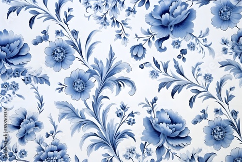 Blue and white Chinese porcelain Rennaissance Floral pattern background wallpaper wedding mockup post card invitation