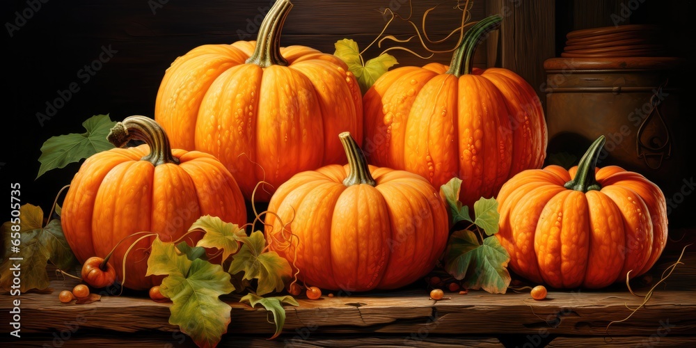 illustration of pumpkins, generative AI