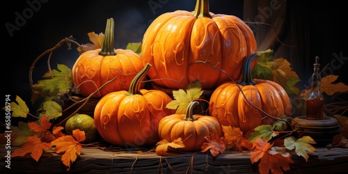 illustration of pumpkins  generative AI