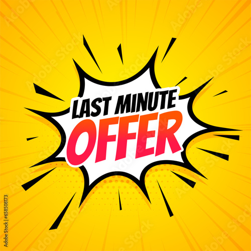 comic style last minute promo background for instant reduction