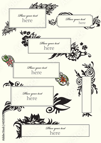Set of presentation templates. Botanical theme. Editable vector illustrations