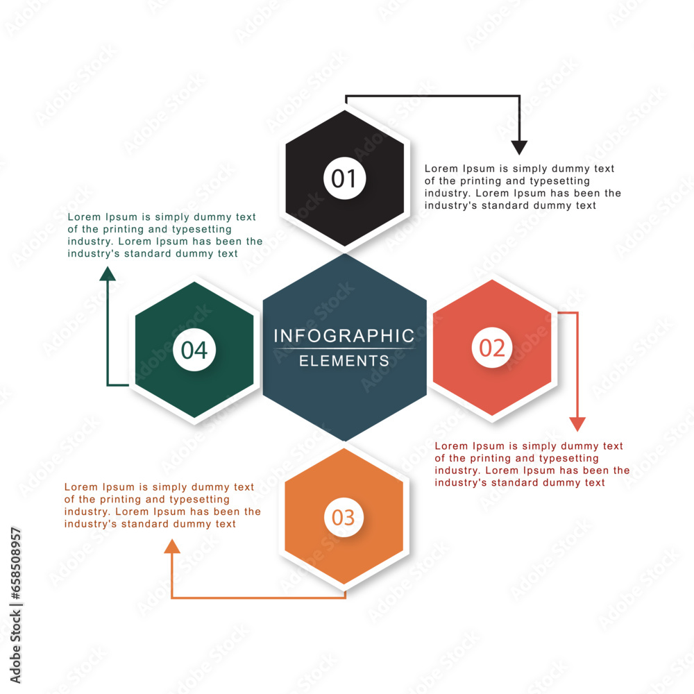 hexagone Vector infographic design template 