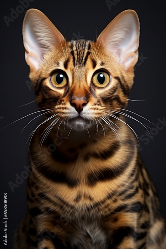 Bengal cat on white background