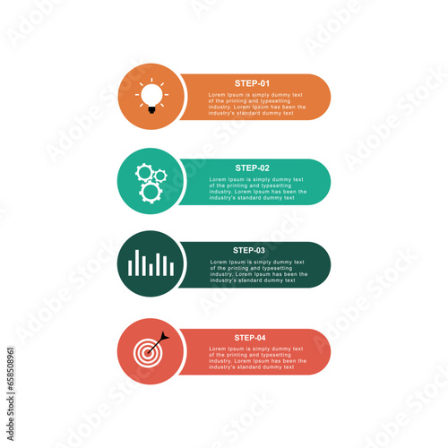 4 steps business infographic design templets
