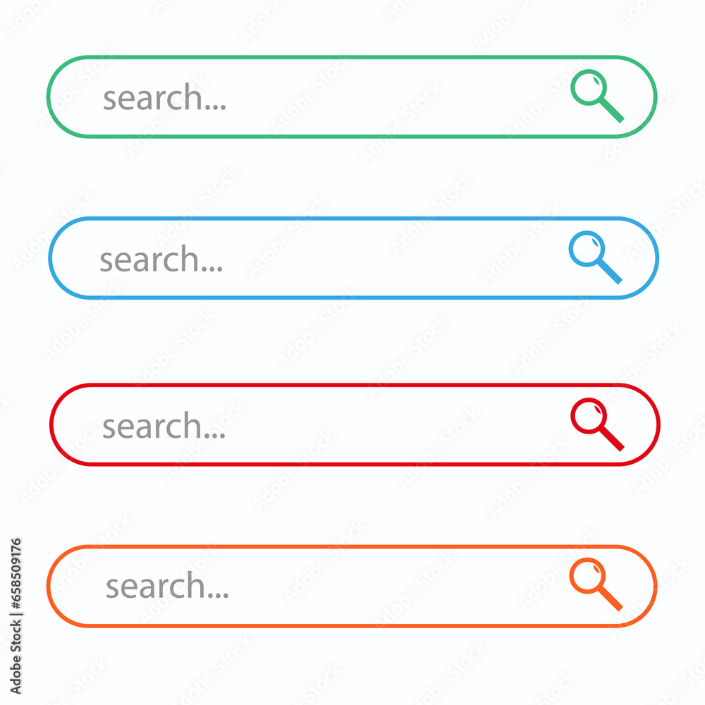 Search bar for user interface, design and website. Search address and navigation bar icon. Collection of search form templates for websites Search bar for user interface, design and website. Search address and navigation bar icon. Collection of search form templates for websites