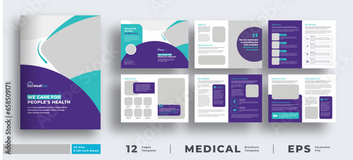 Medical health care brochure, company or business profile brochure template