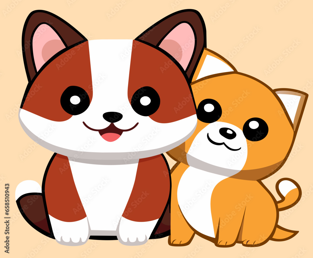 Naklejka premium Wolf cute