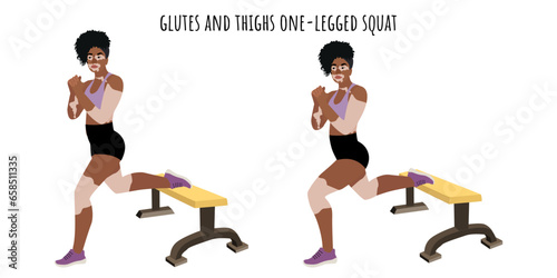 Young woman with vitiligo doing one-legged squat