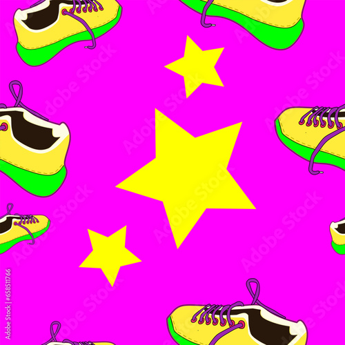 Seamless pattern of shoes suitable but background.