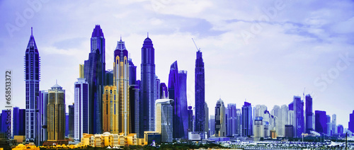 Dubai panoramic view, city skyline