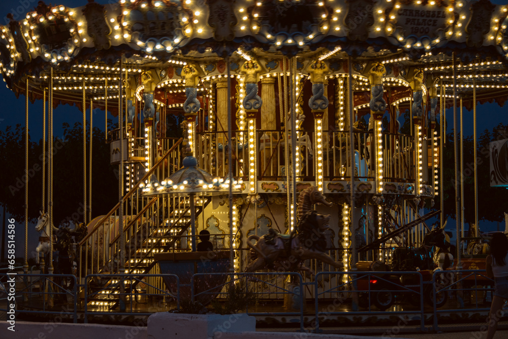 Obraz premium carousel in the park
