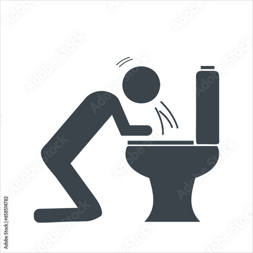 vomiting and nausea concept icon design stock illustration