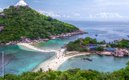 View point of beach and sea in Koh nang yuan island in koh tao area photo