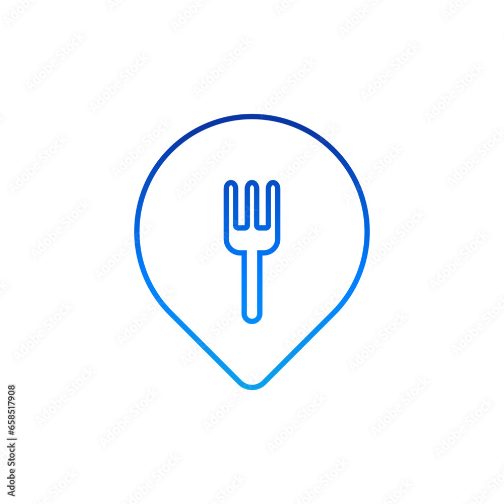 restaurant map pointer with fork icon
restaurant map pointer with fork icon